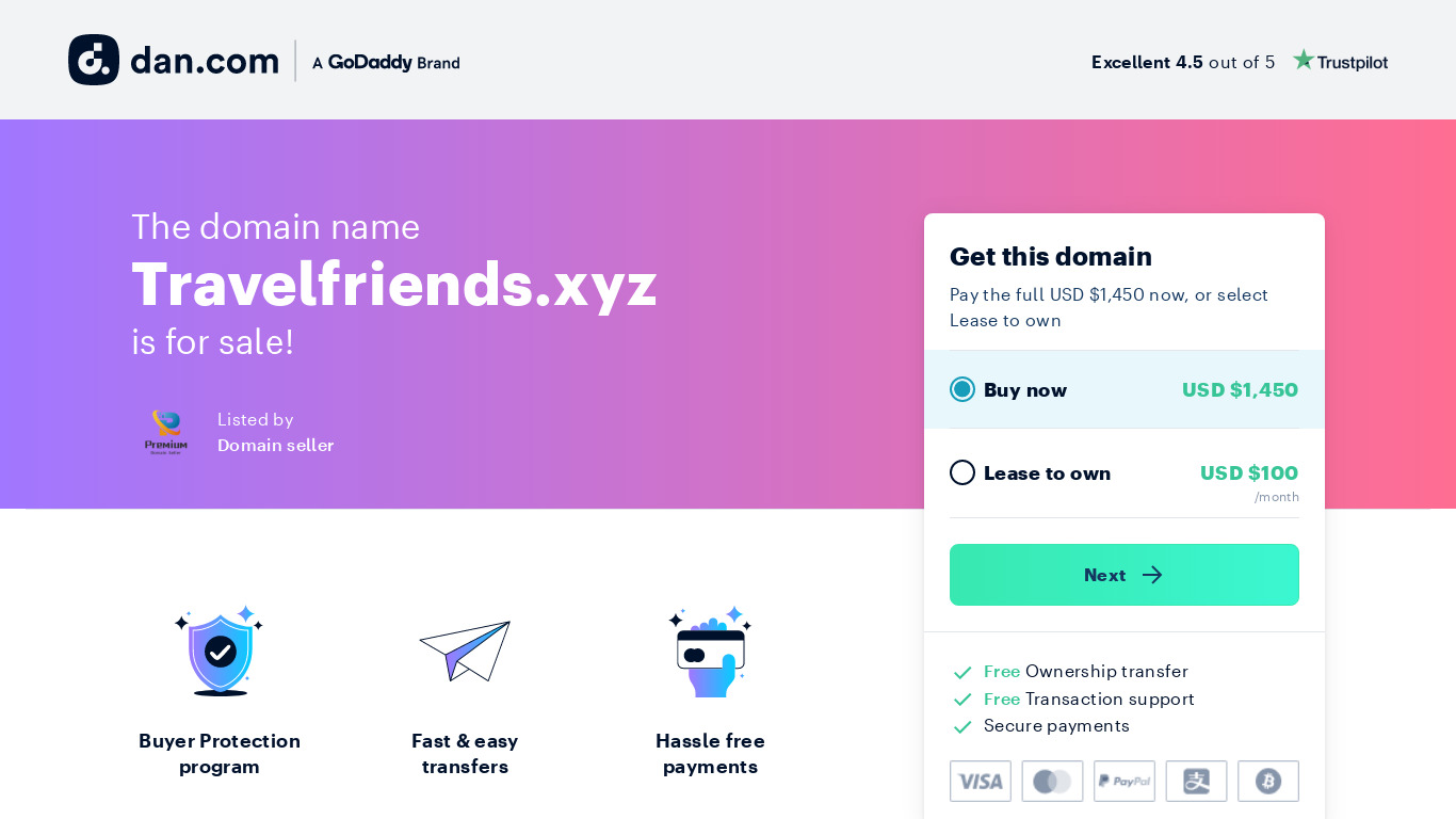 Travel Friends Landing page