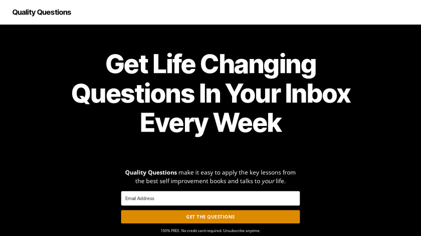 Quality Questions Landing Page