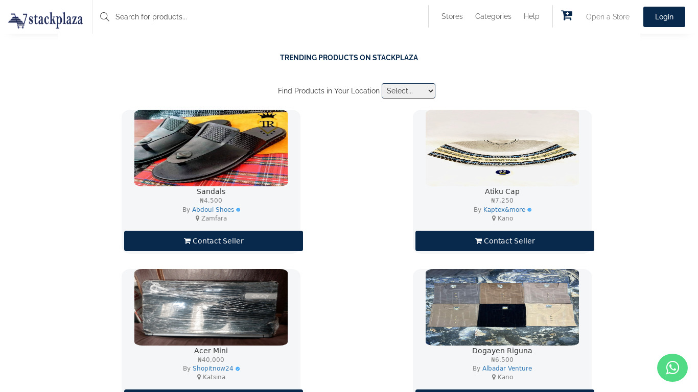 Stackplaza Landing page