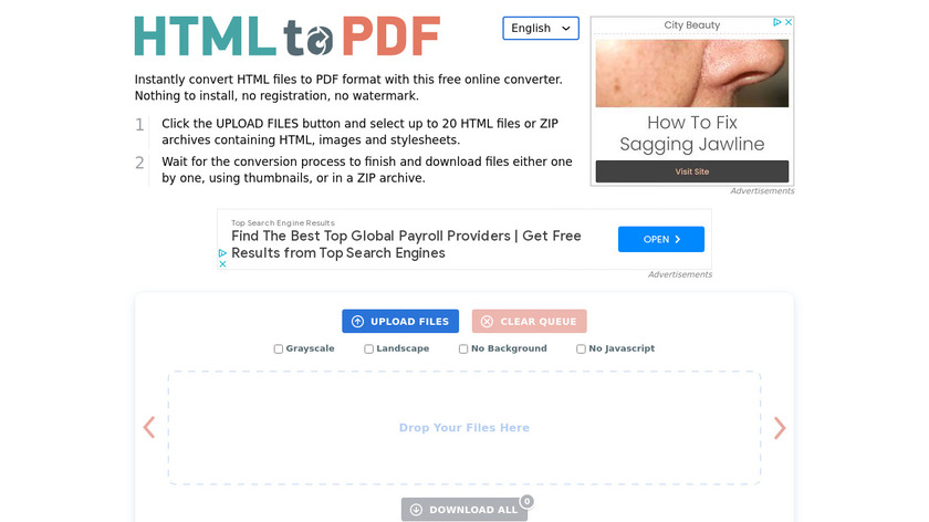 HTML to PDF Landing Page