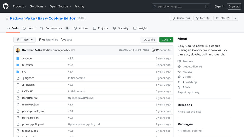 Easy Cookie Editor Landing Page