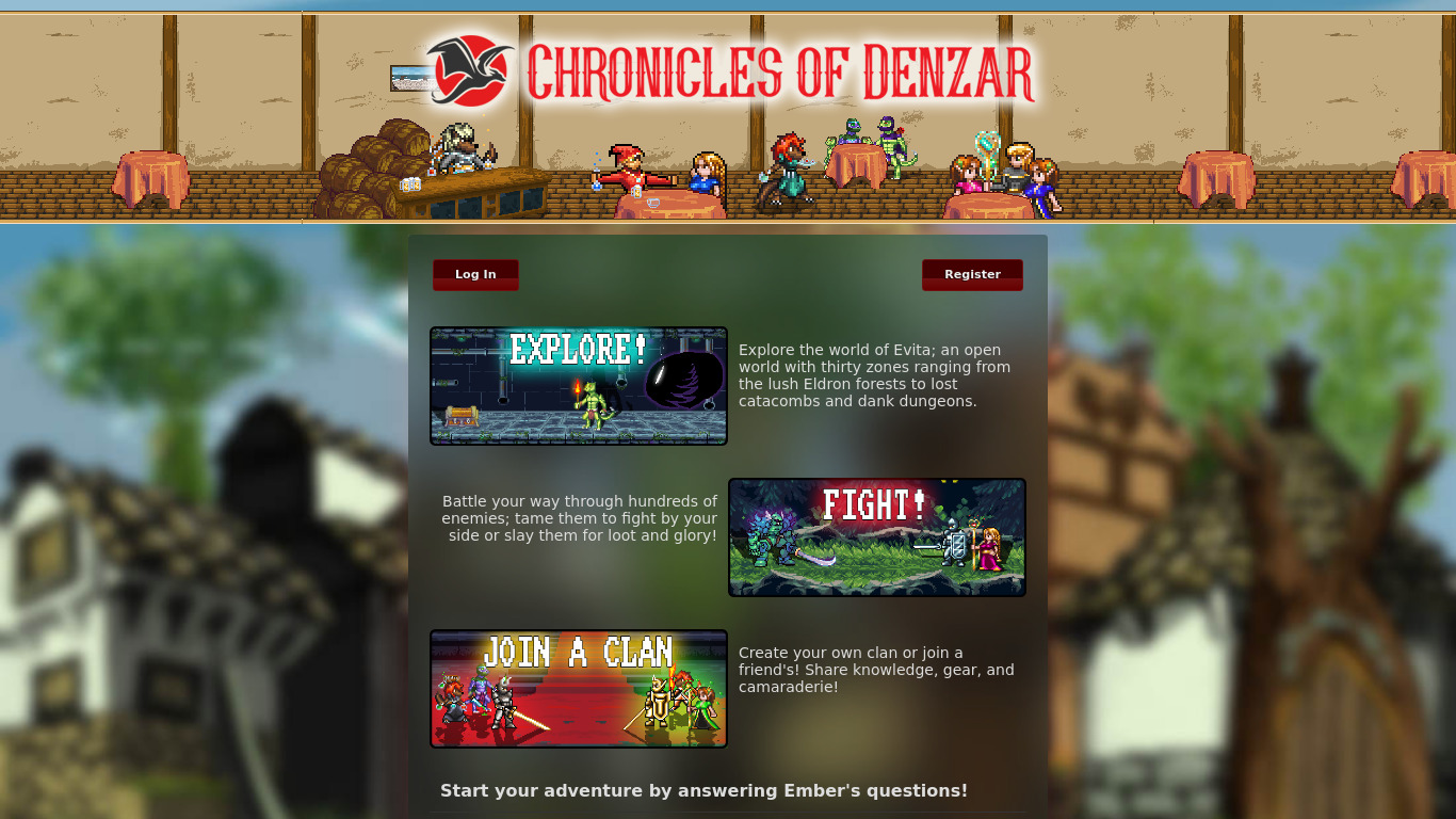 Chronicles of Denzar Landing page