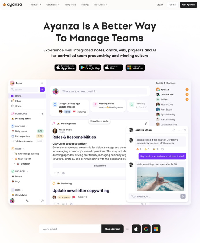 Ayanza Landing Page