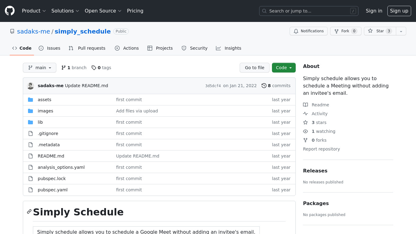 Simply Schedule Landing page