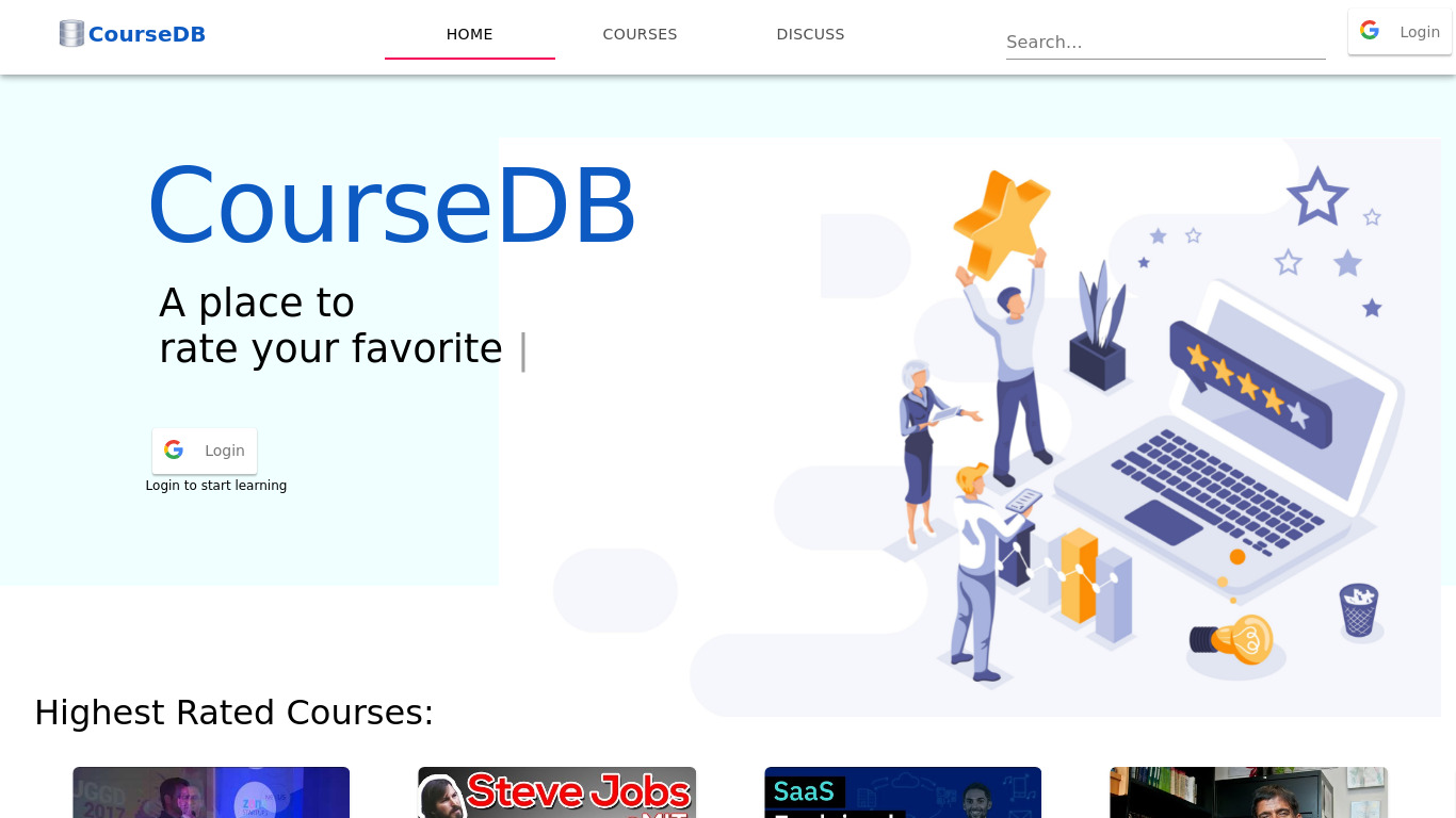 CourseDB.org Landing page