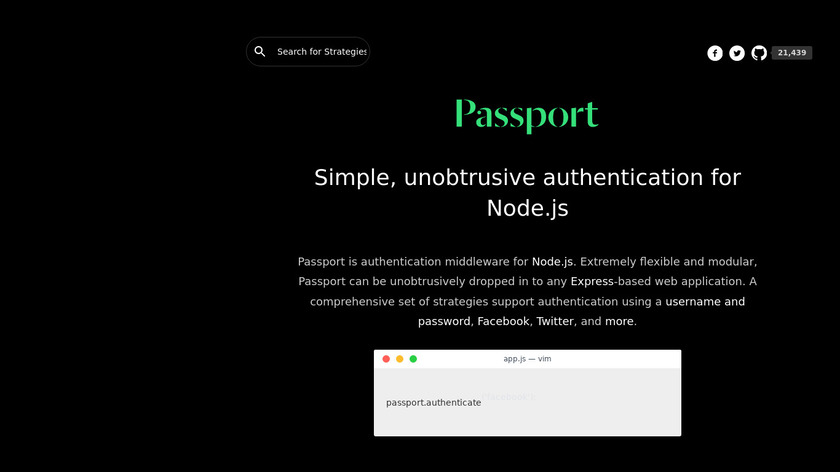 Passport.js Landing Page