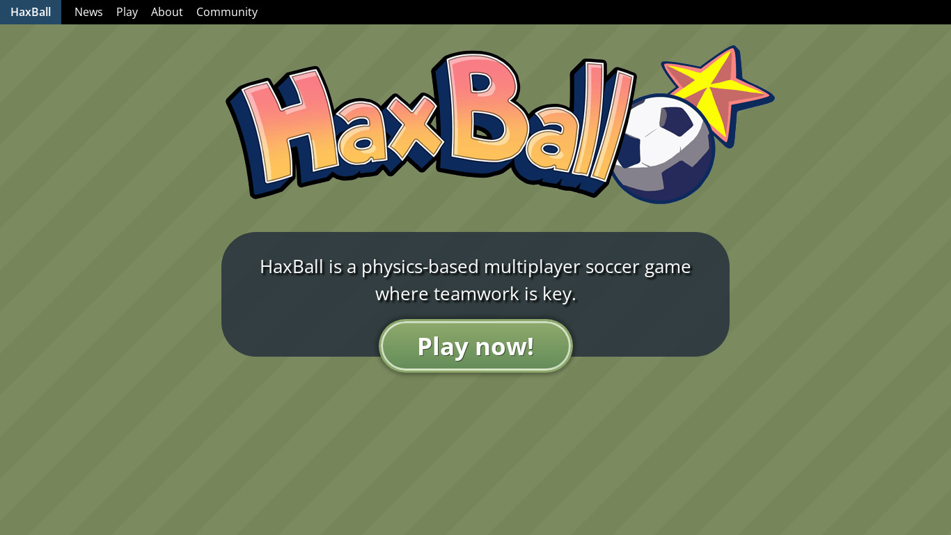 HaxBall Landing page