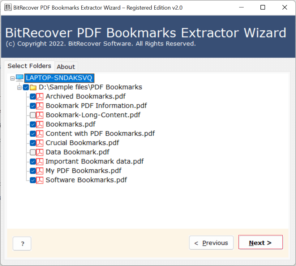 BitRecover PDF Bookmarks Extractor Wizard Landing page