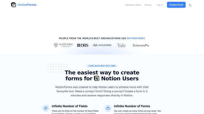 NotionForms Landing Page