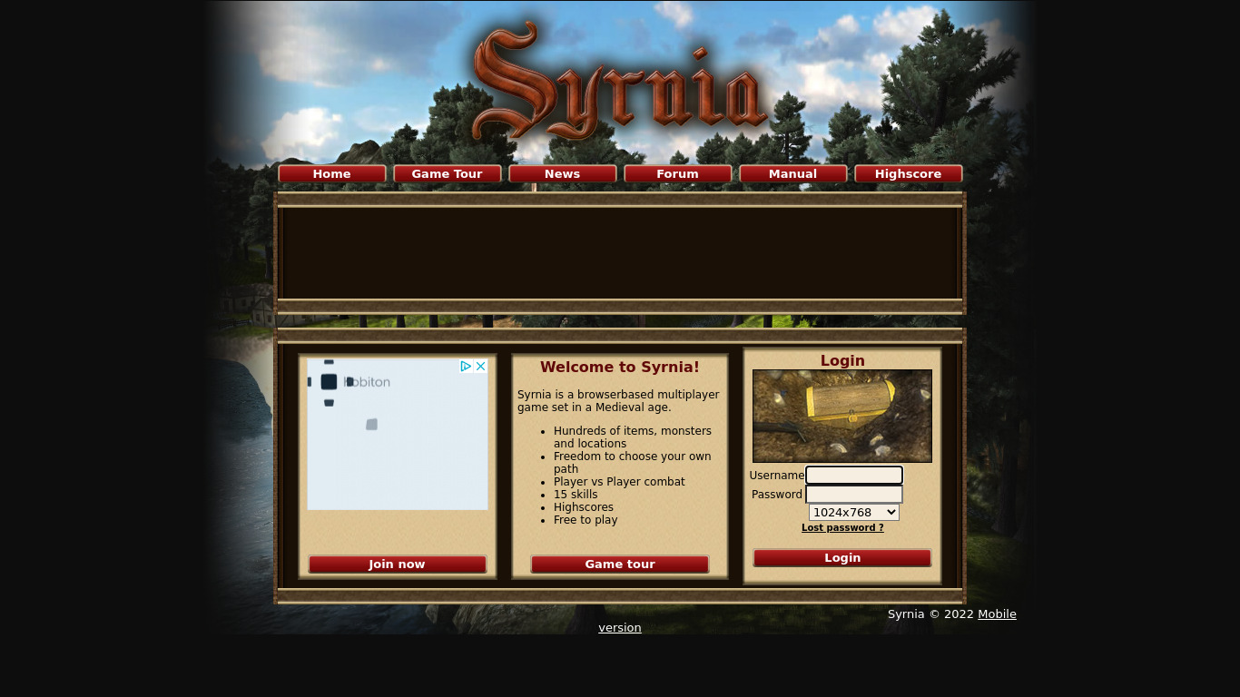 Syrnia Landing page