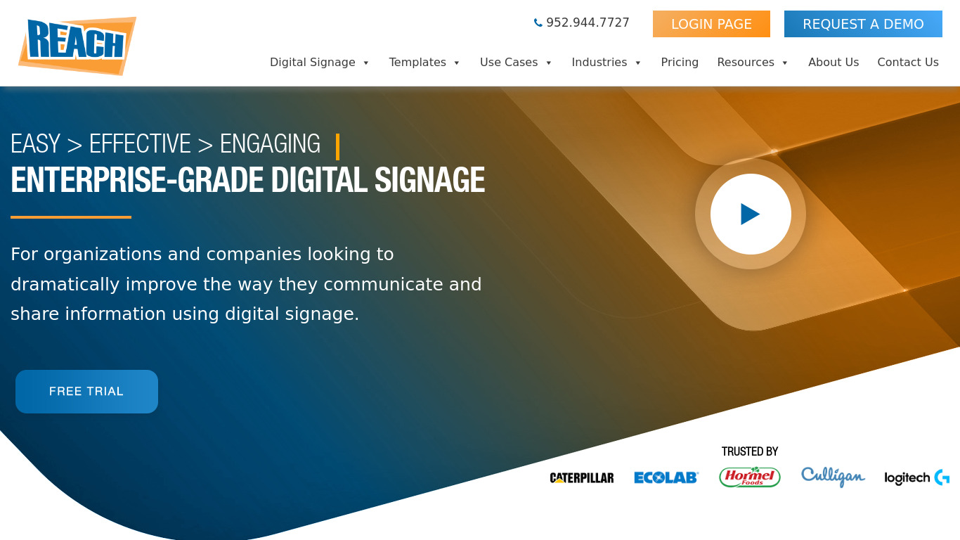 Reach Media Network Landing page