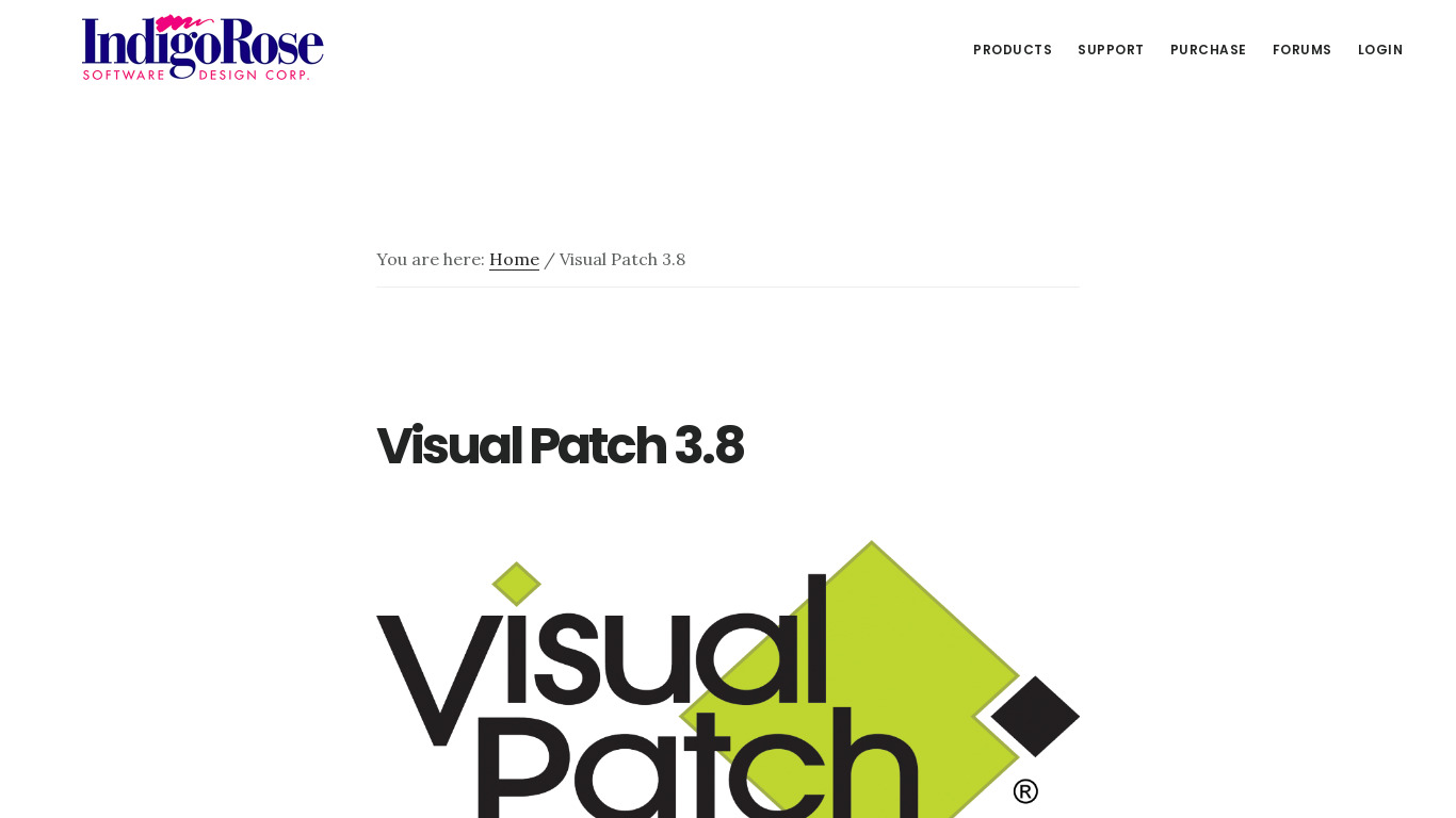 Visual Patch Landing page