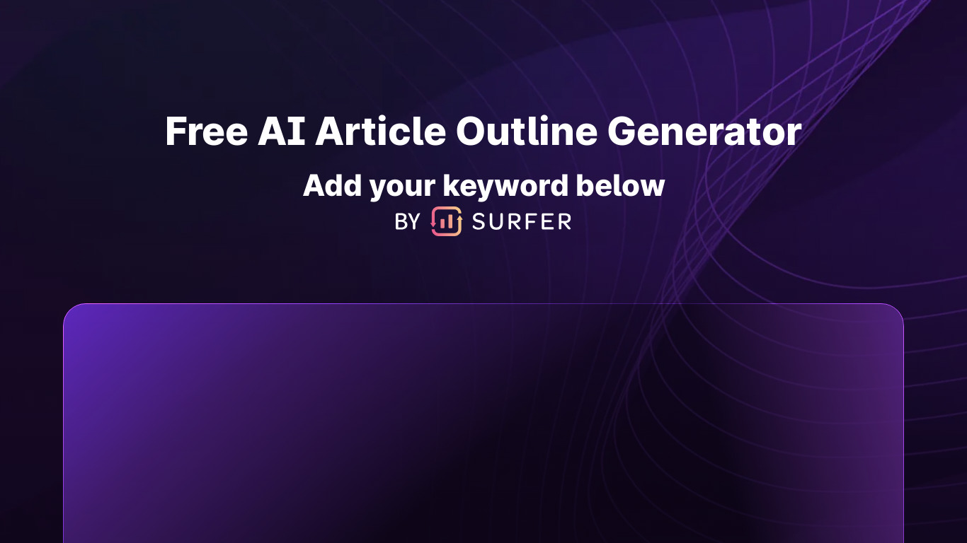 Free Article Outline Generator Landing page