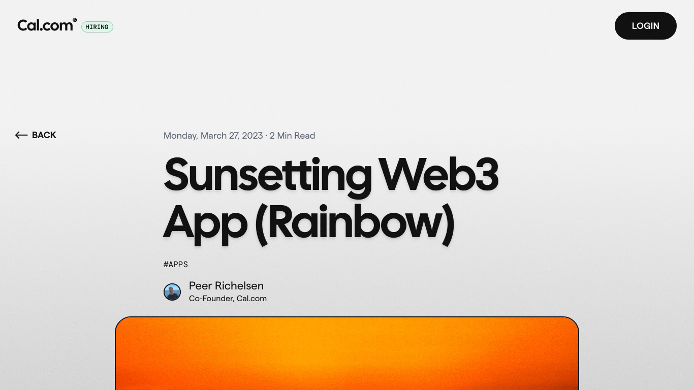 Cal.com for Web3 Landing page