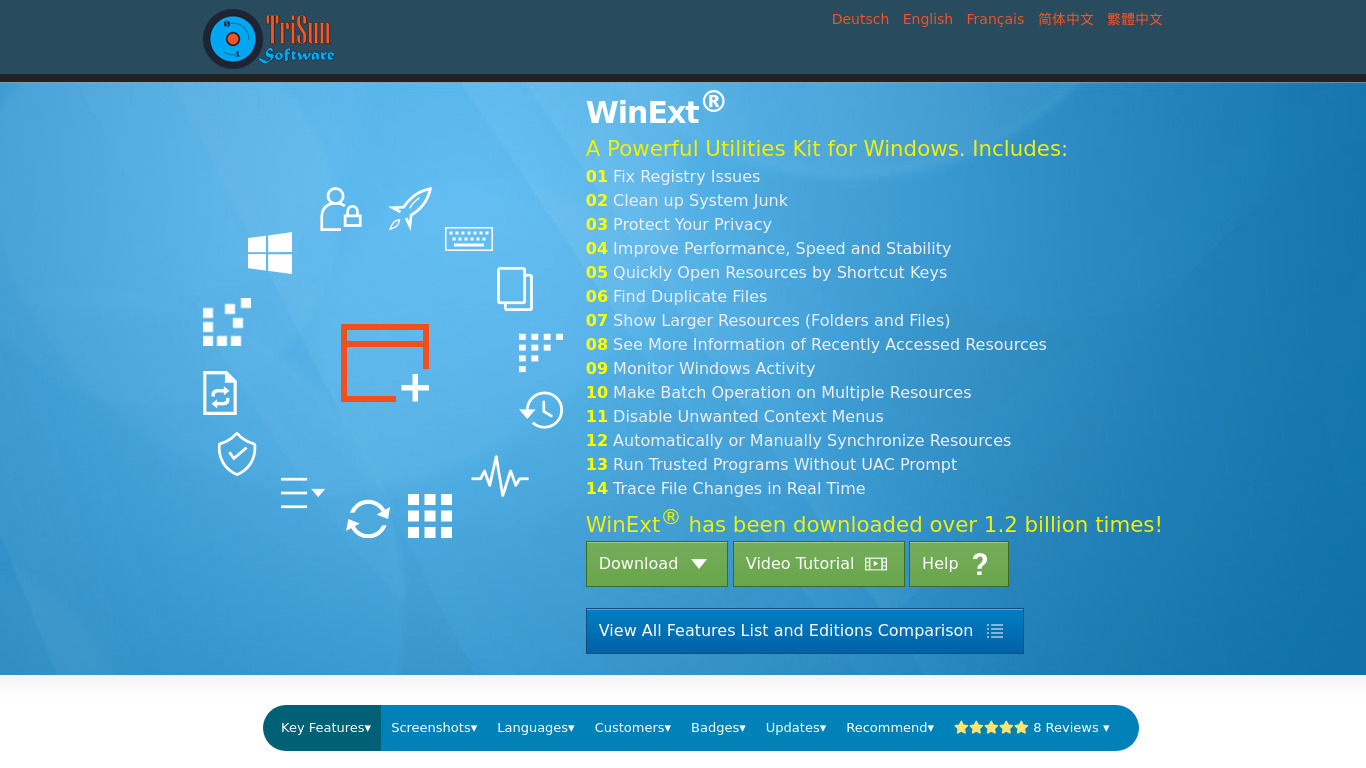 WinExt Free Landing page
