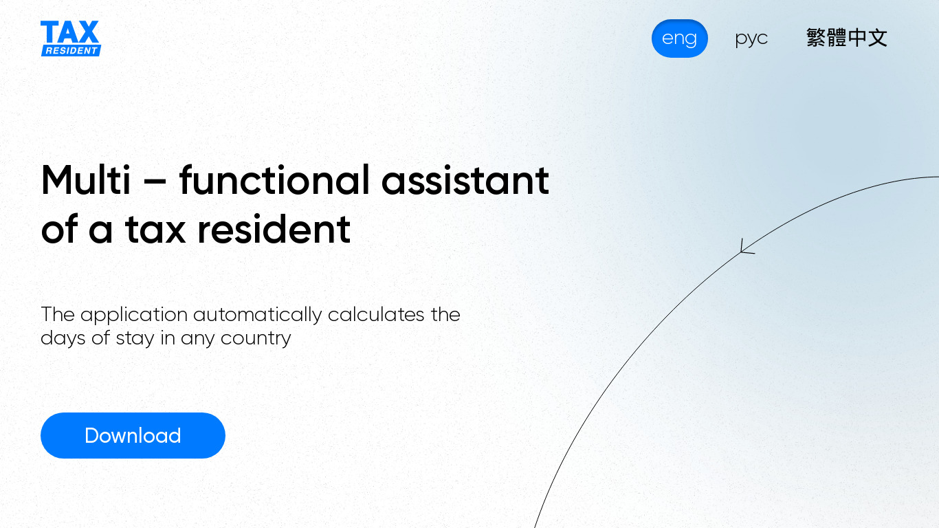 Tax Resident Landing page