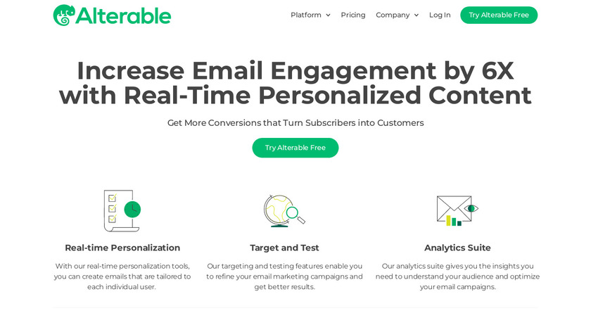 Alterable Landing Page