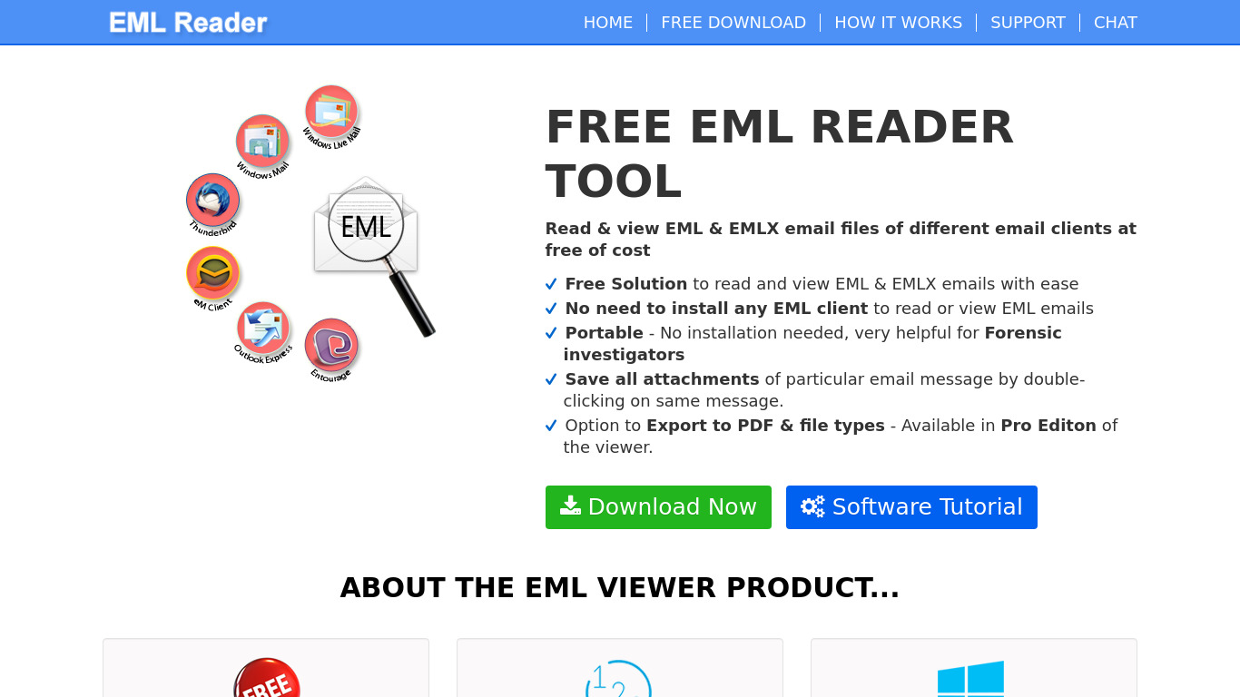 EML Reader Landing page