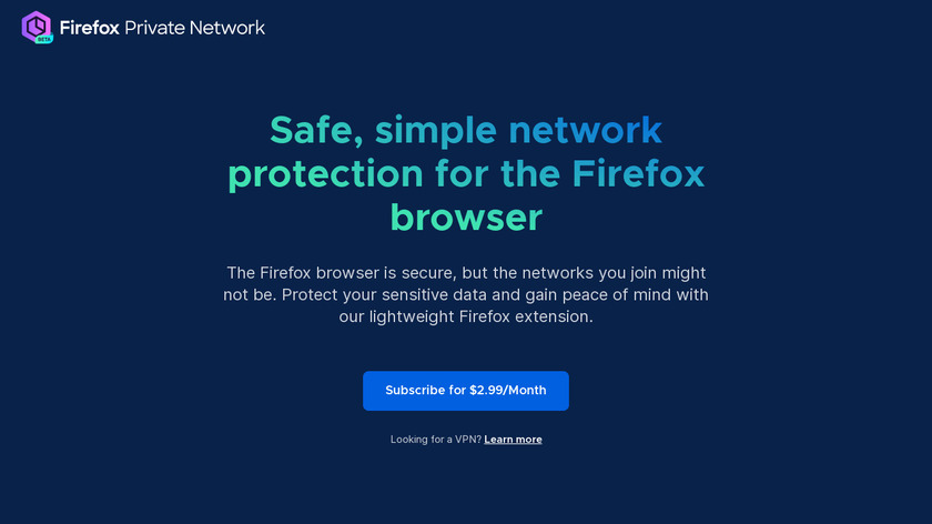 Firefox Private Network Landing Page