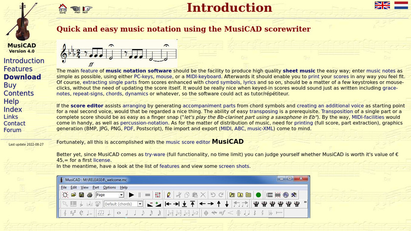 MusiCAD Landing Page