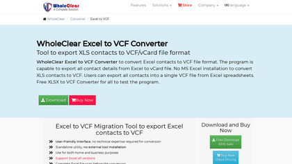 WholeClear Excel to VCF Converter image