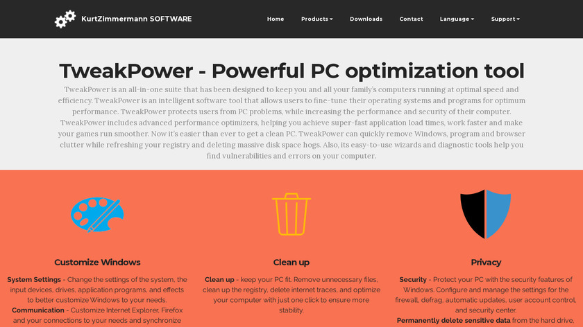 TweakPower Landing Page