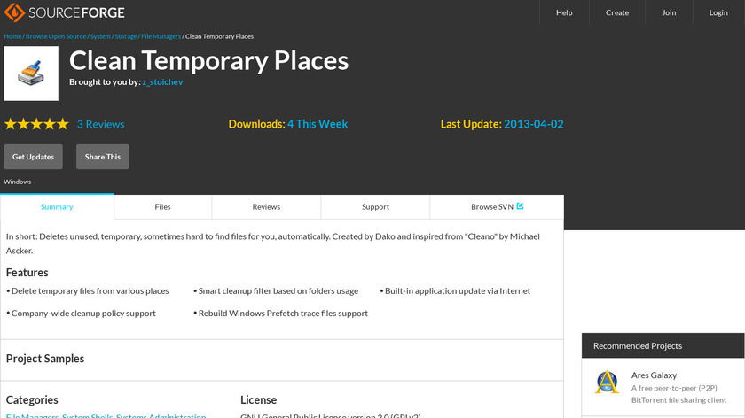 Clean Temporary Places Landing Page