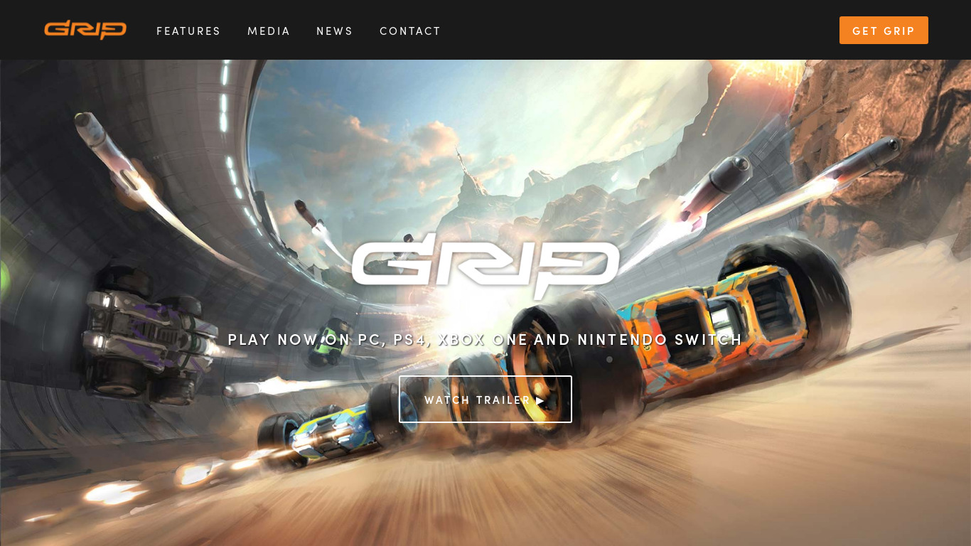 Grip: Combat Racing Landing page