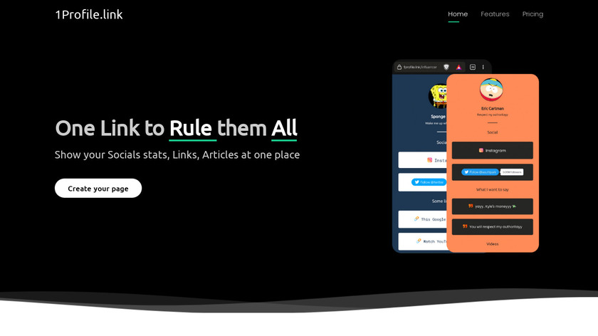1Profile.link Landing Page