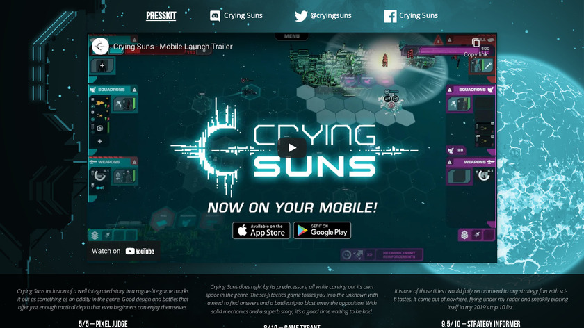 Crying Suns Landing Page