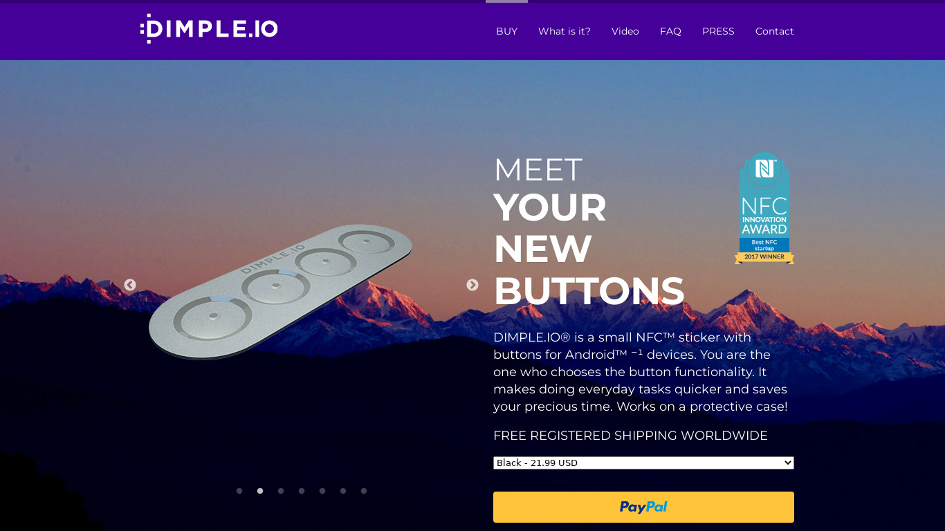 Dimple.io Landing page