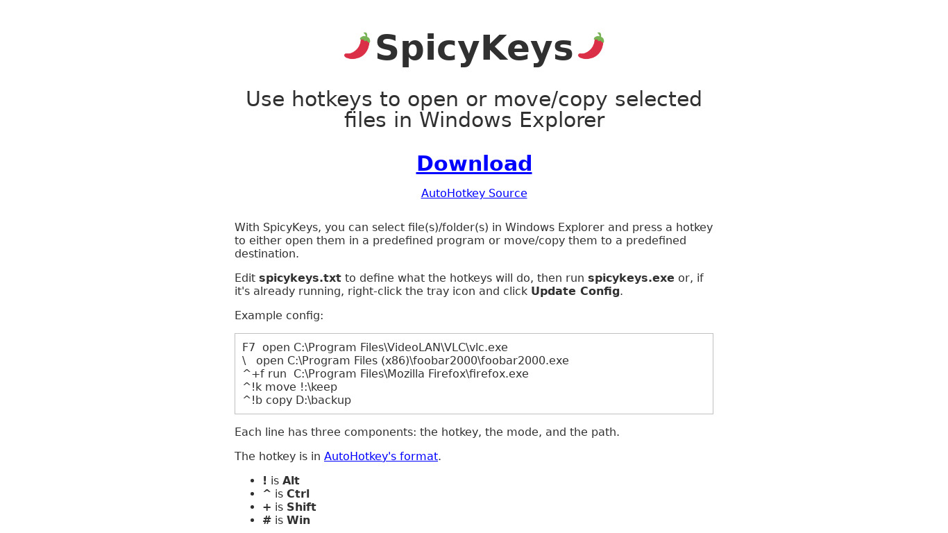 SpicyKeys Landing page