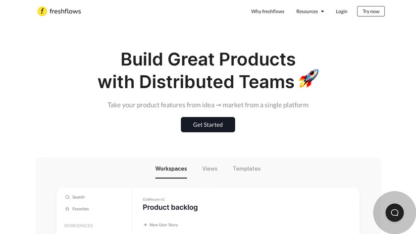 Freshflows.io Landing Page
