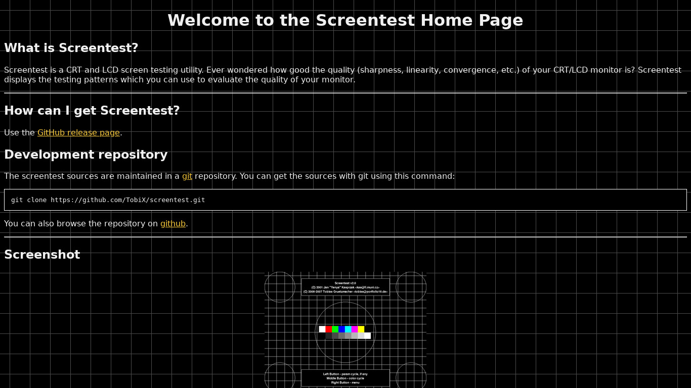 Screentest Landing page