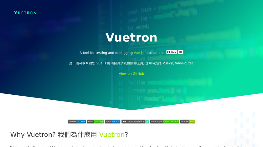 Vuetron Landing Page