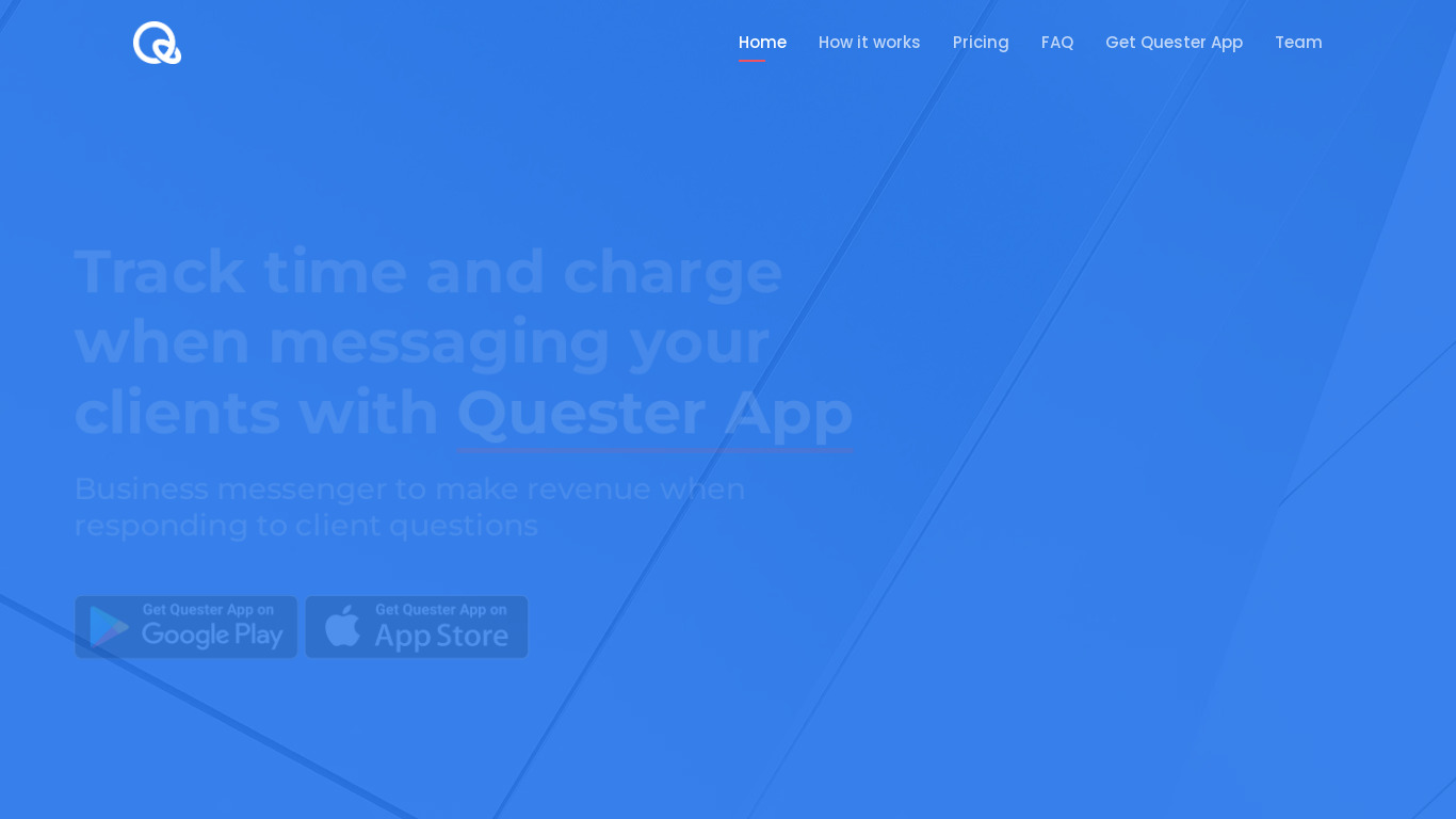 Quester App Landing page
