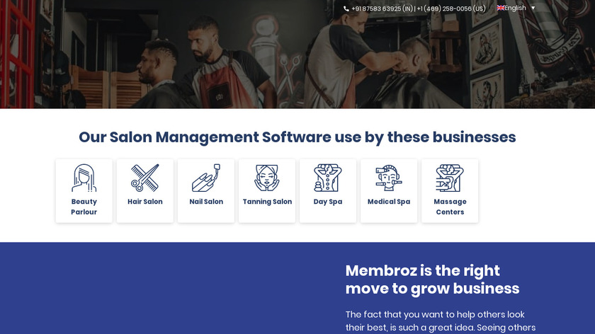 Membroz Spa & Salon Management Landing Page