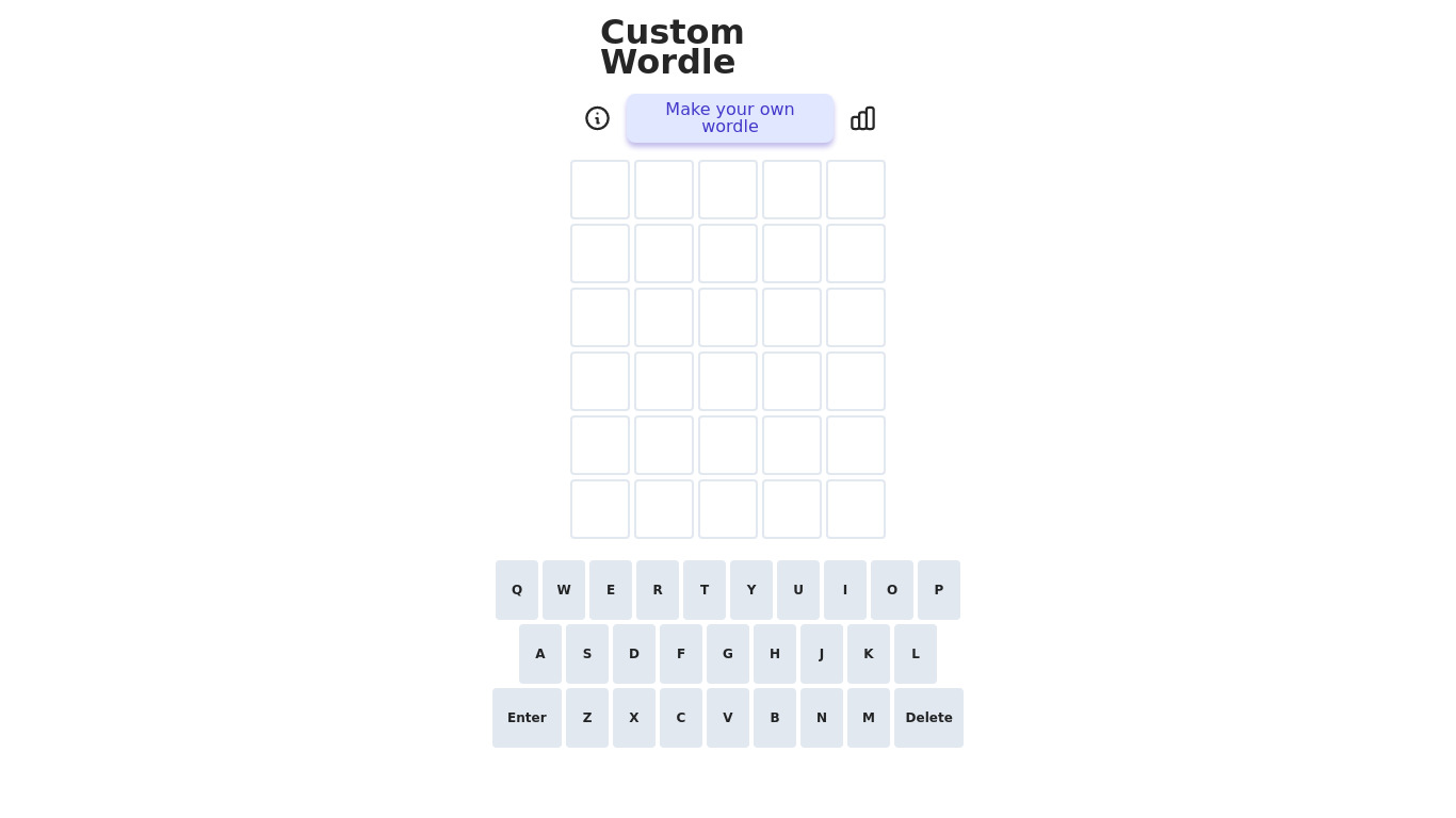 Custom Wordle Landing page