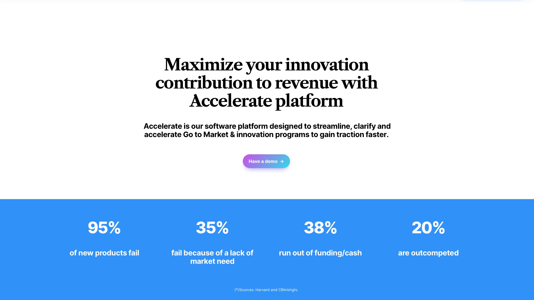 Accelerate by Predictable Innovation Landing page