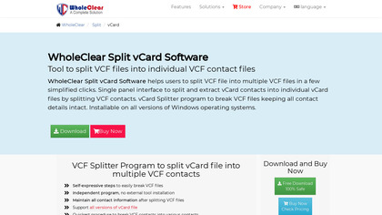 WholeClear Split vCard image