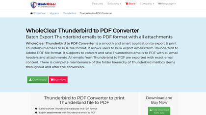 WholeClear Thunderbird to PDF Converter image
