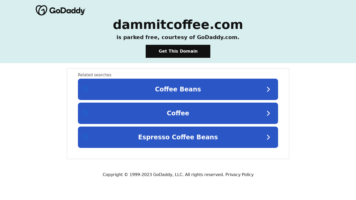 Dammit Coffee Curator Landing page