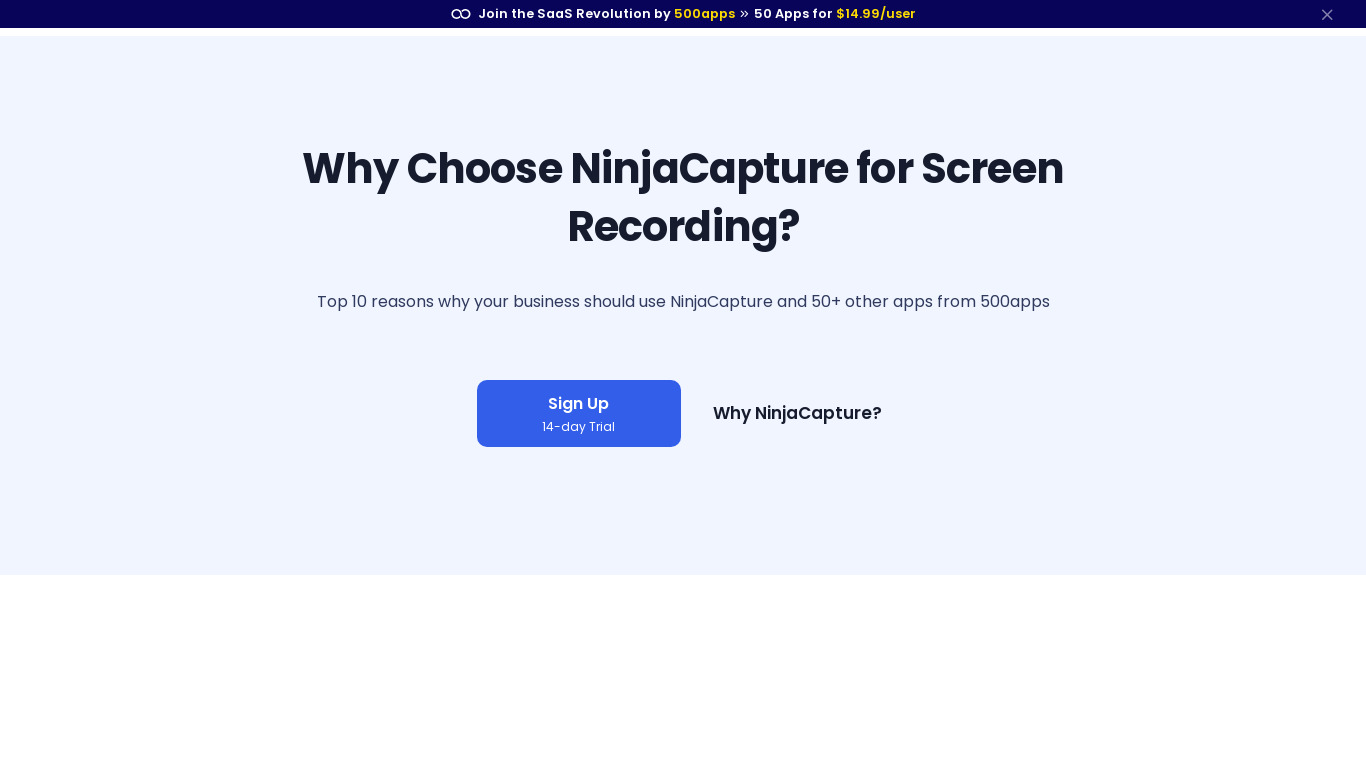 NinjaCapture Landing page