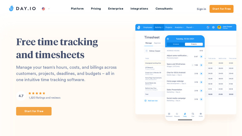 Day.io Landing Page