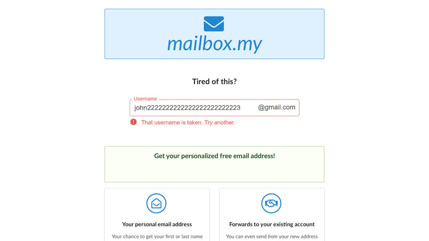 mailbox.my Landing Page