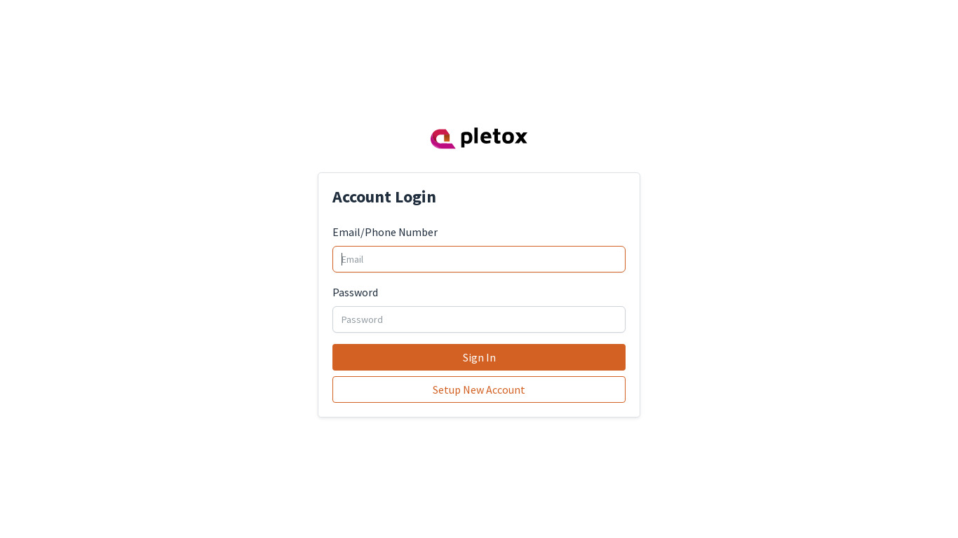 Pletox Landing page