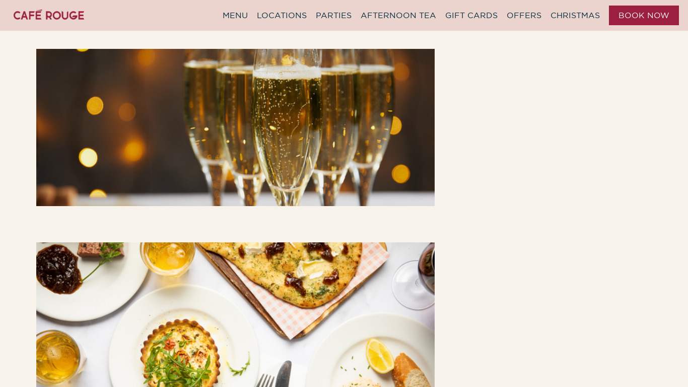 Cafe Rouge Landing page