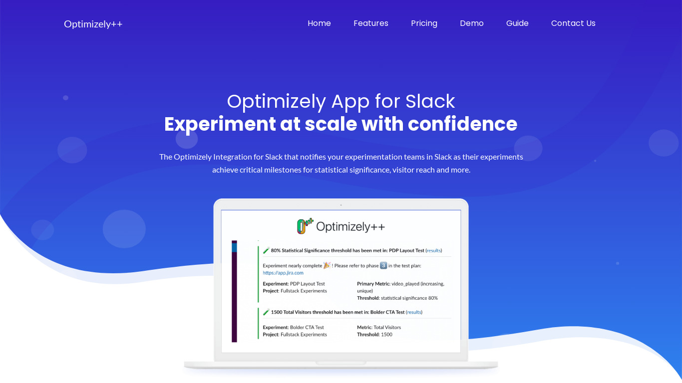 Optimizely++ Landing page