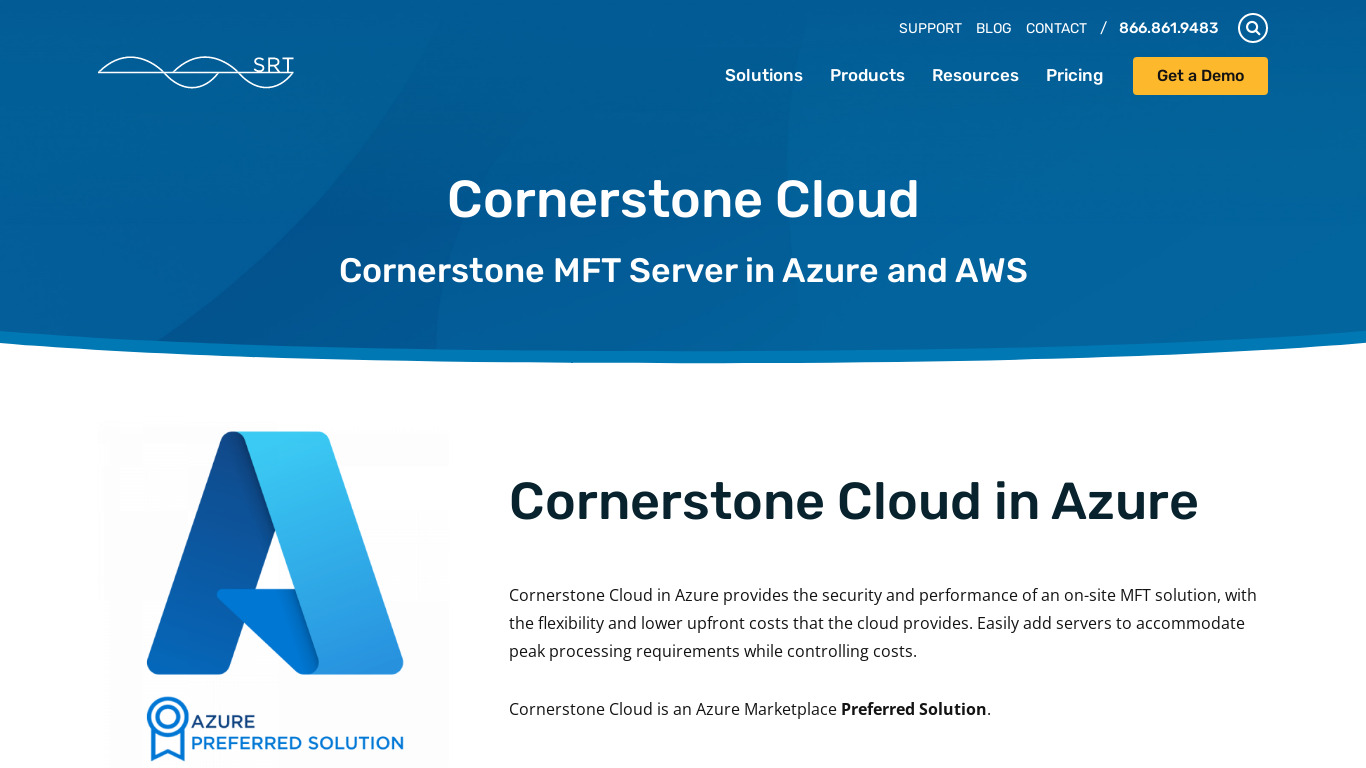 Cornerstone MFT Landing page