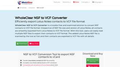 WholeClear NSF to VCF Converter image